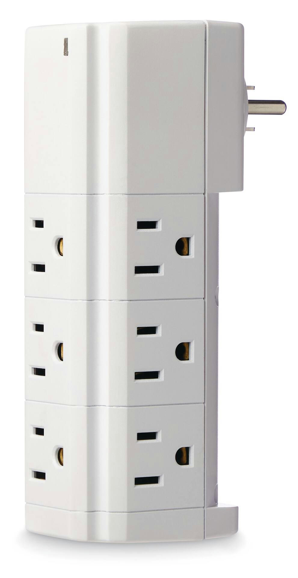 NOMA 9-Outlet 2 USB-A Swivel Wall Block