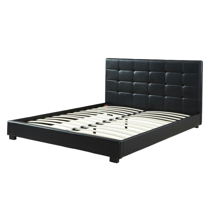AMSTERDAM - Lit   simili noir  160x200 sommier inclus