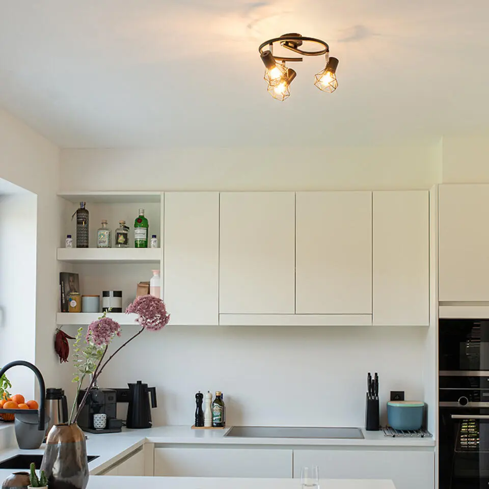 Qazqa richtbare spot mosh zwart e14