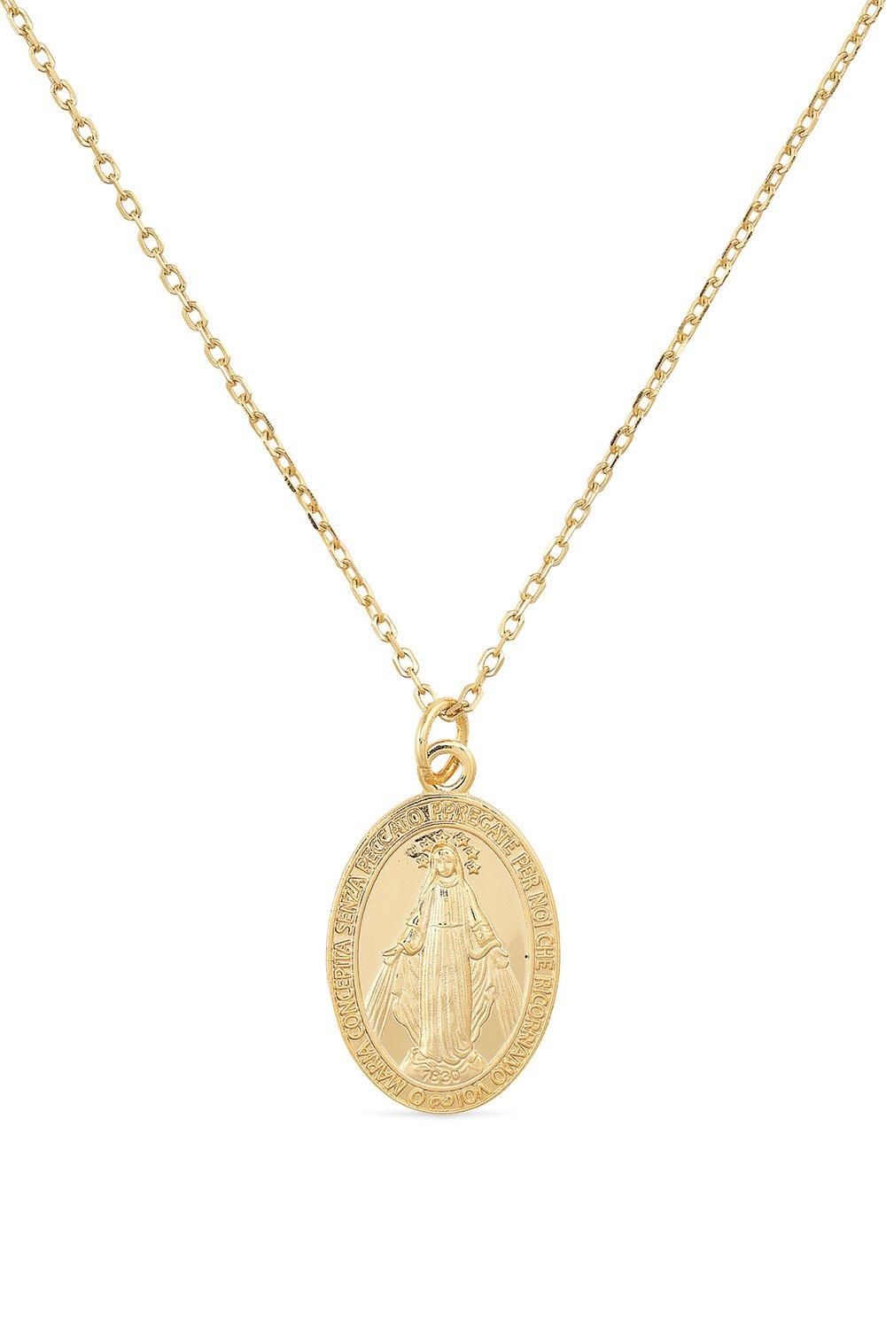 Elk & Bloom Dainty 14K Gold Virgin Mary Choker Necklace