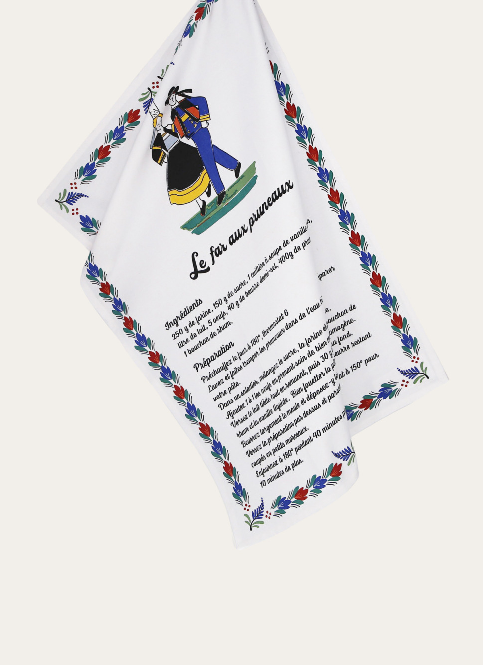TORCHON FAR BRETON FAÏENCE MULTICOLORE