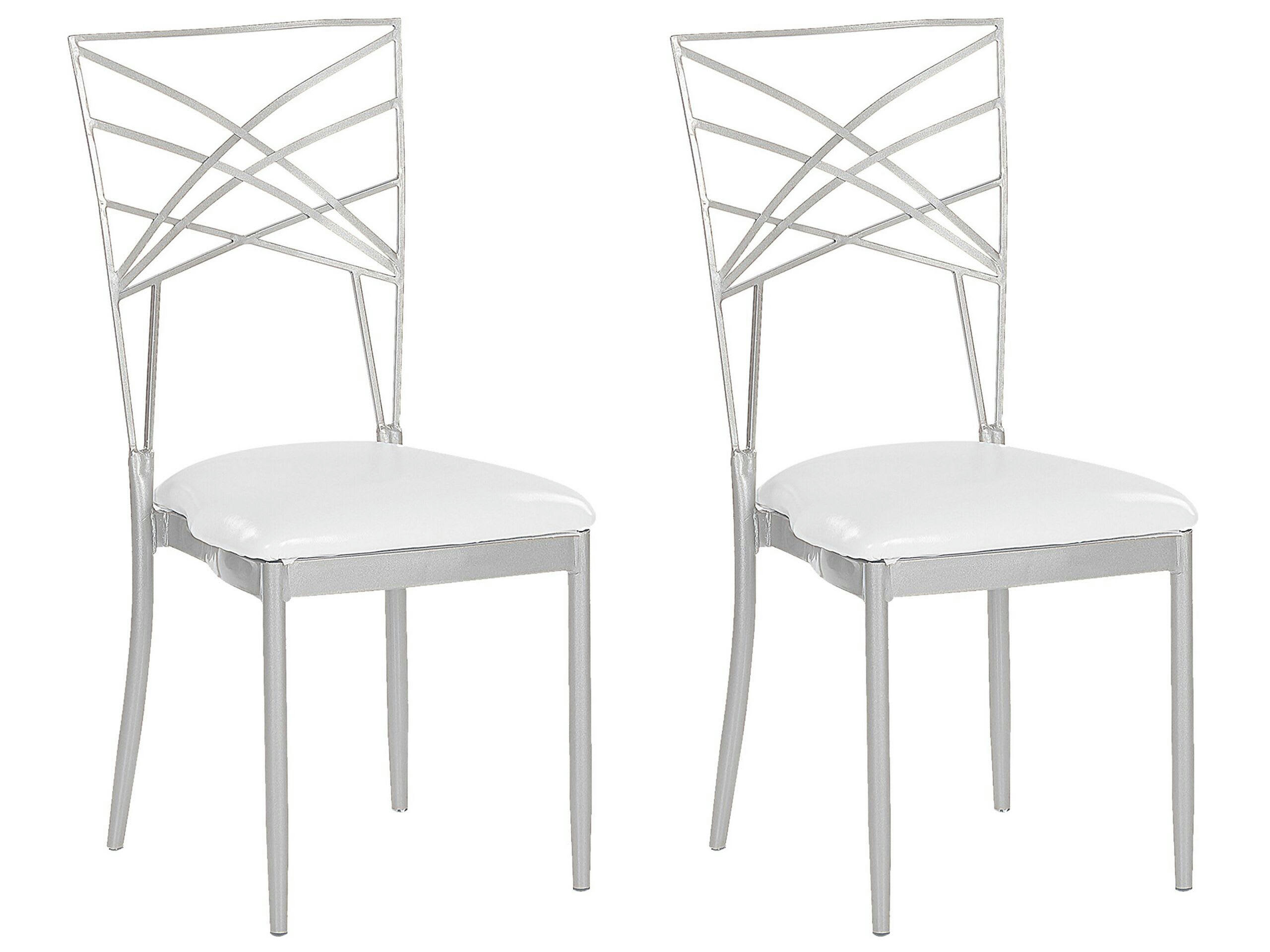 GIRARD - Lot de 2 chaises en métal argenté
