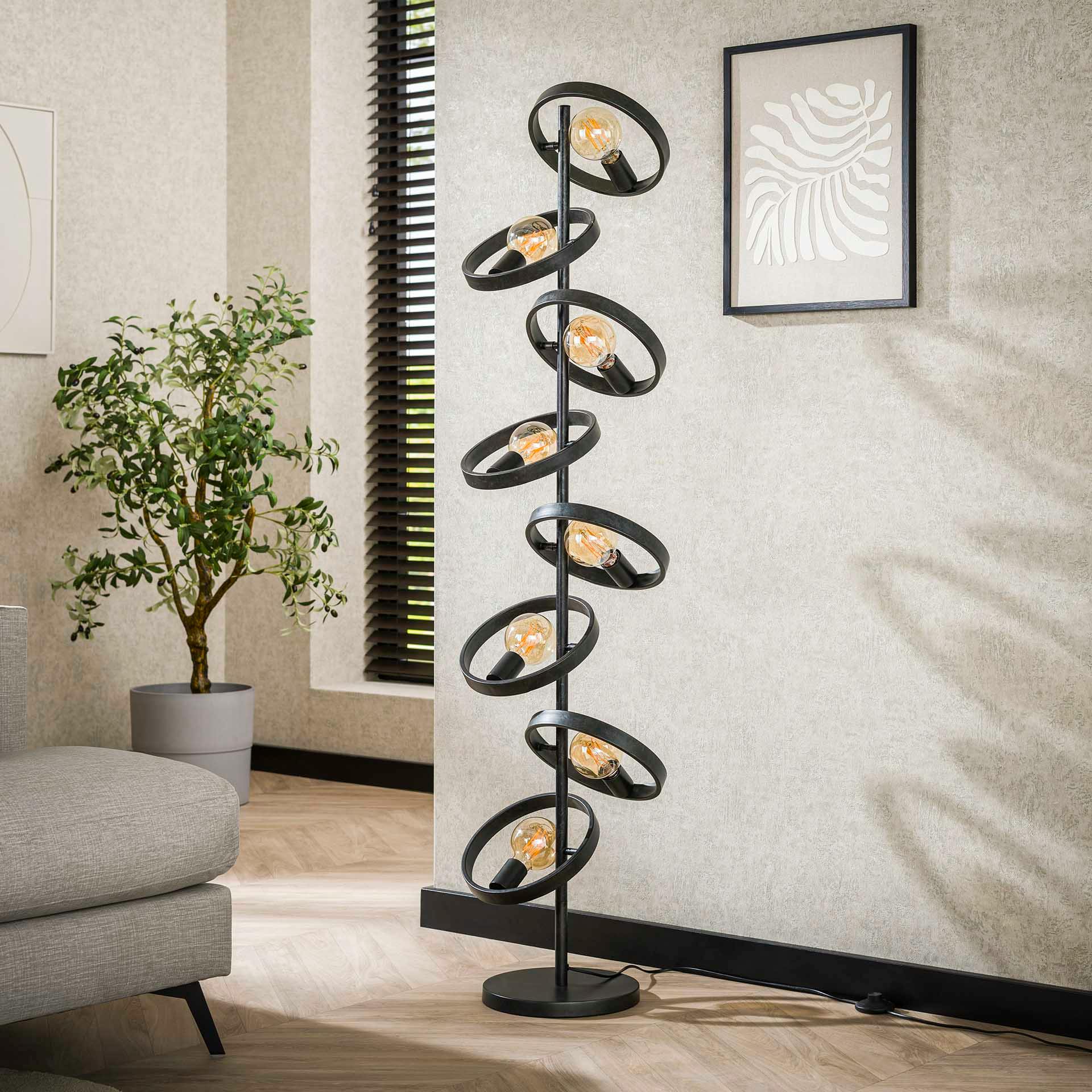 Lampadaire salon 8 anneaux RALF