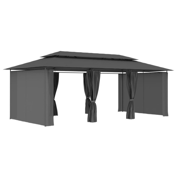 Altana z zasłonami, 600x298x270 cm, antracytowa