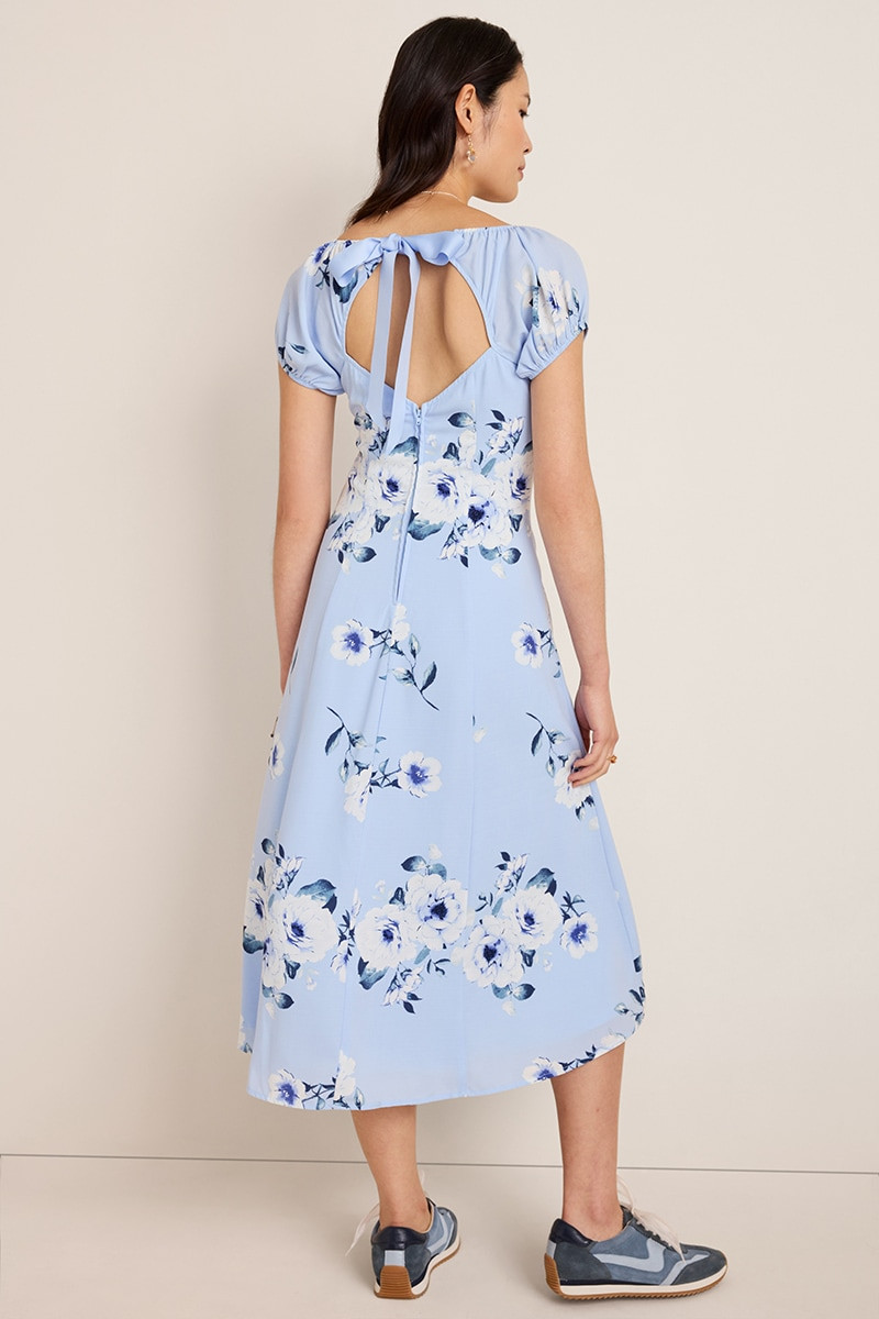 Cathryn Floral Tie Back Midi Dress