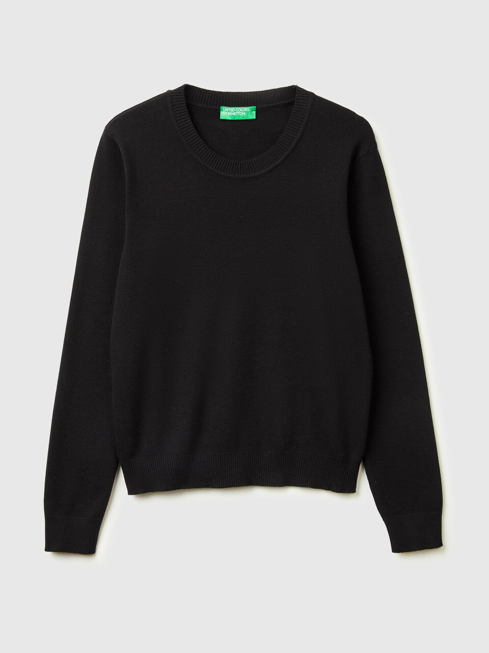 Black sweater in tricot cotton