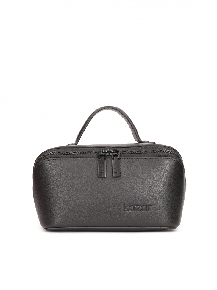 Small leather cosmetic case with regular shape