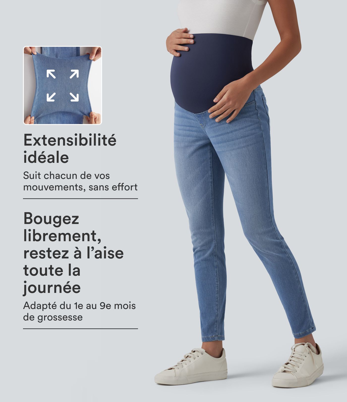 Halara Flex™ Jean skinny de maternité 7/8 taille super haute avec poches