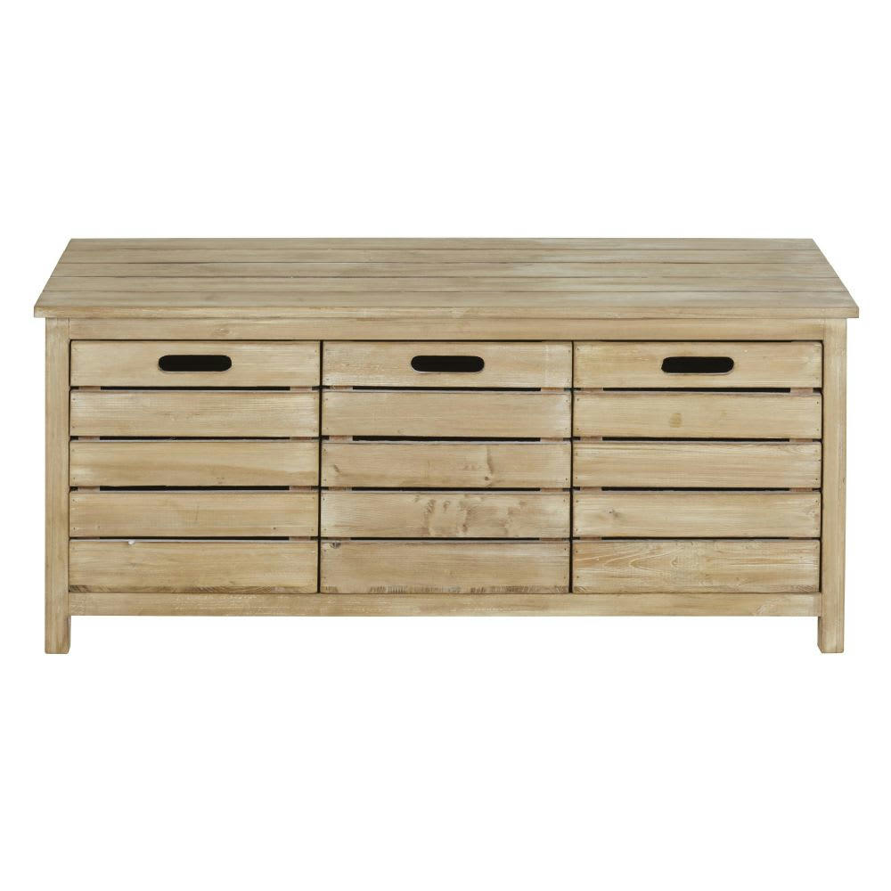 - Banquette 3 tiroirs beige
