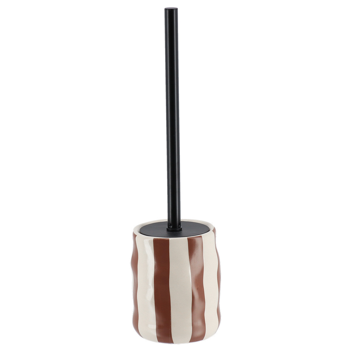 Szczotka toaletowa Nola pasy mocha beżowa 38 cm