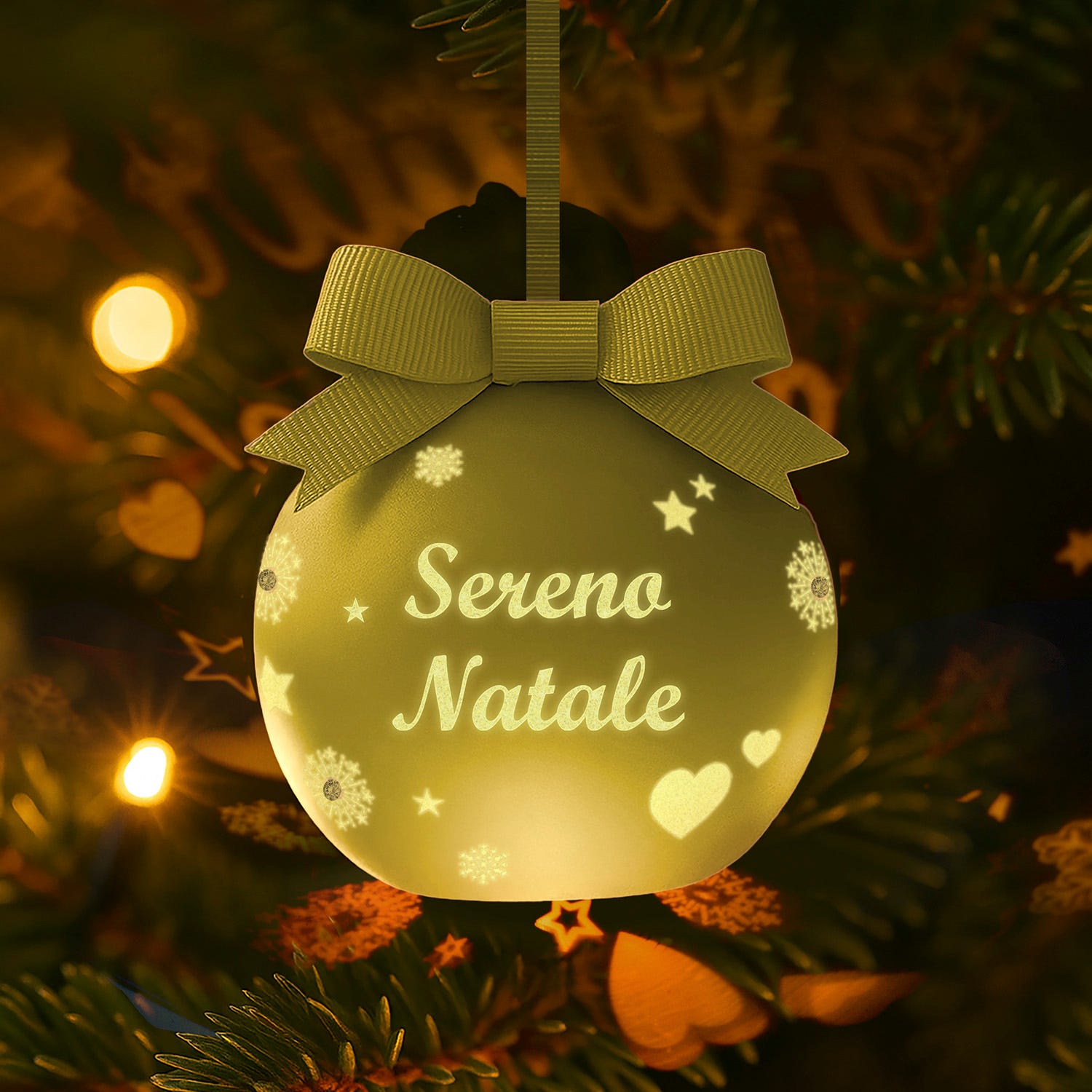 Pallina led Sereno Natale oro