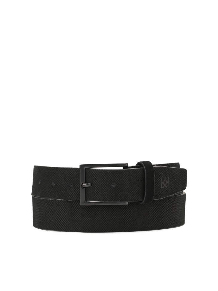 Black suede men's belt