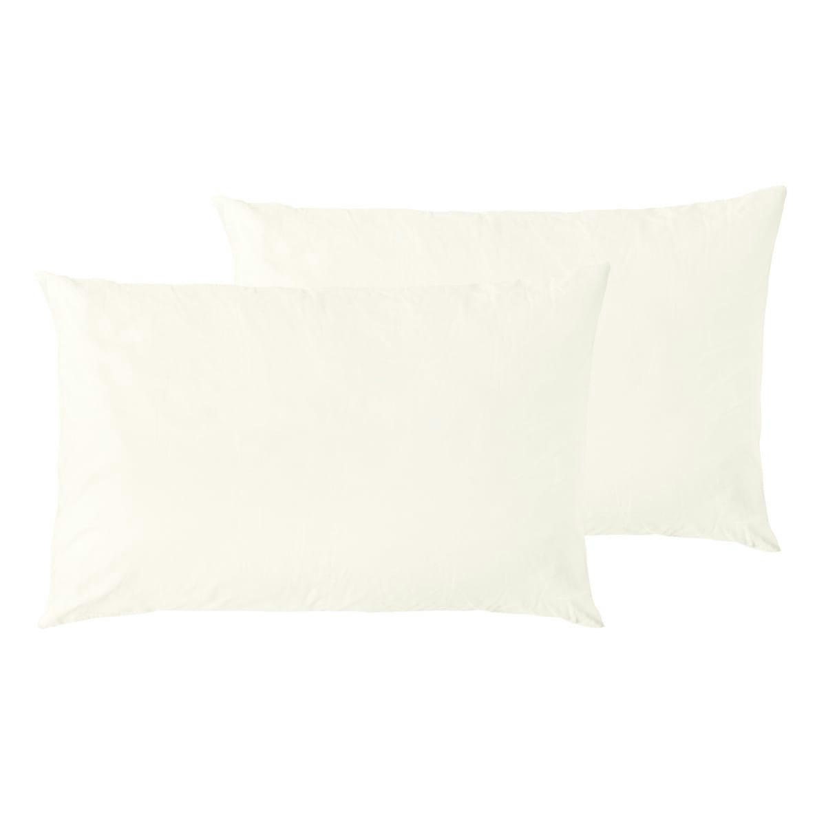 STUDIO FLANELLE - 2 taies d'oreiller en flanelle de coton Ecru 50x70 cm