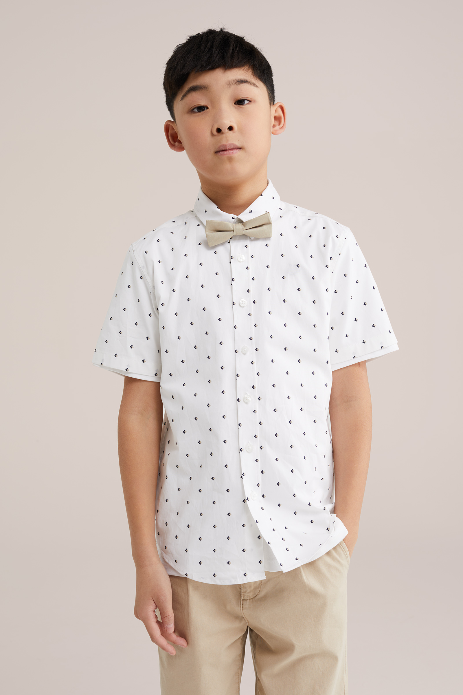 Jongens korte mouwen overhemd met print