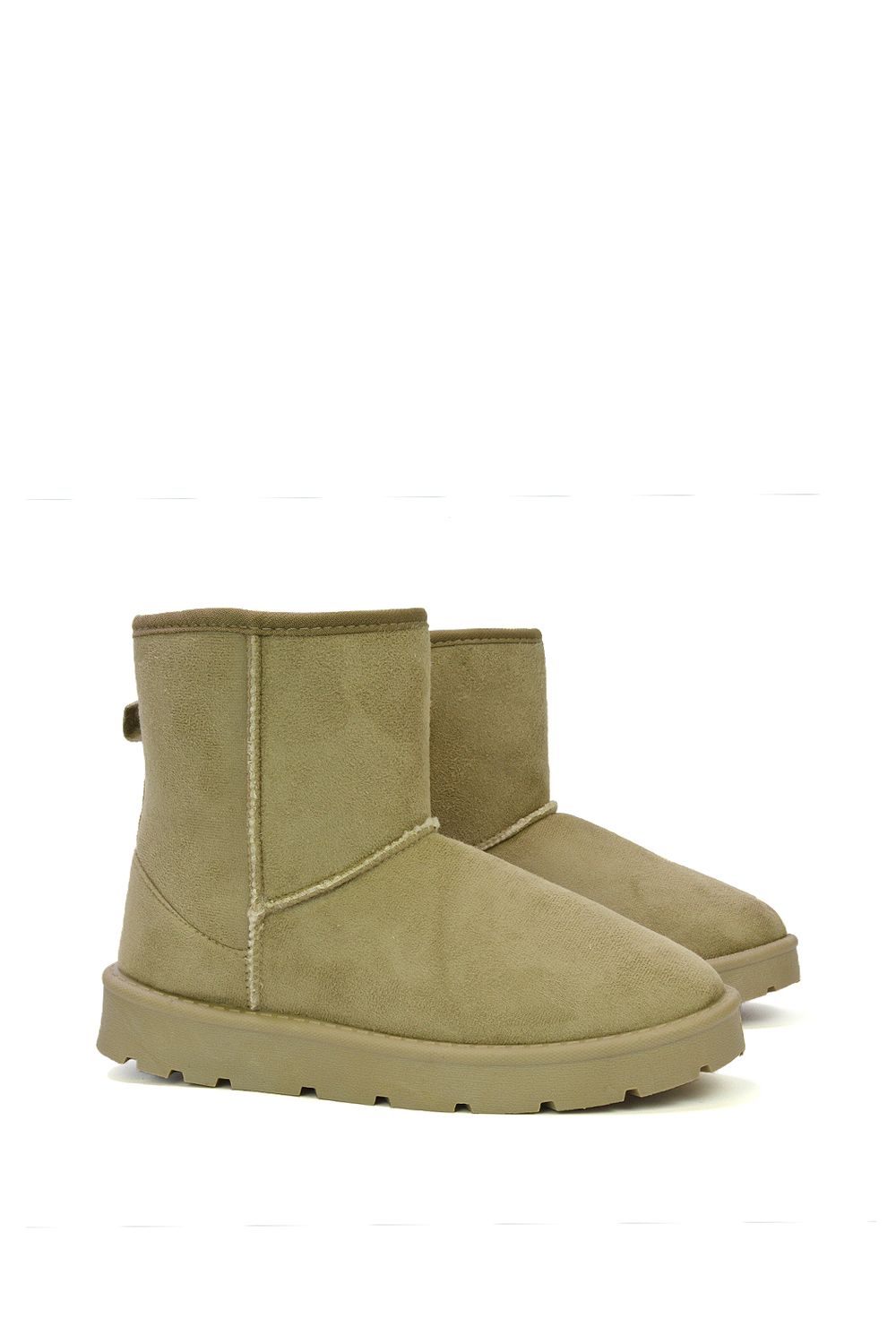 XY London Junie' Classic Flat Ankle Boots with Faux Fur Insole