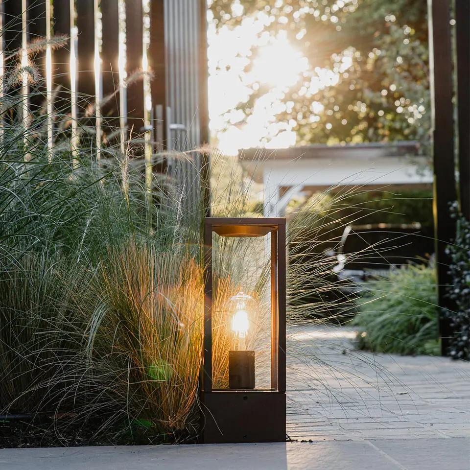 Qazqa sokkellamp charlois bruin e27