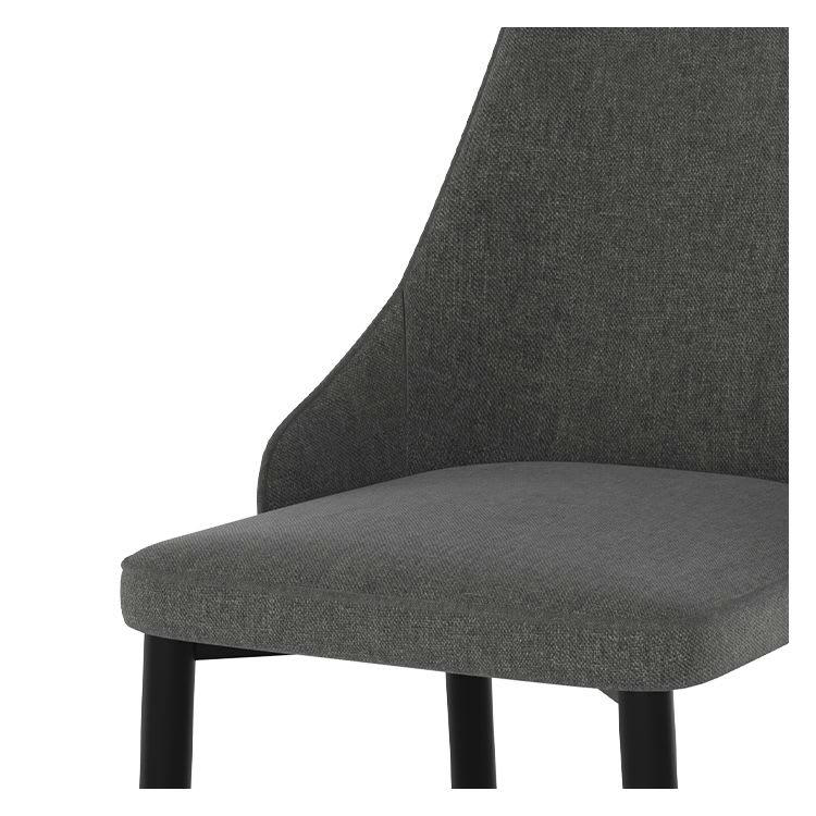 PIPO - Chaise en tissu gris foncé et pieds en métal (lot de 2)