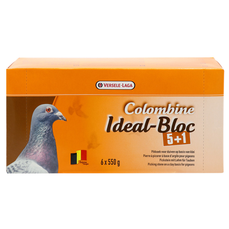 Pierre à picorer Ideal-Bloc Colombine pour pigeon 5 pièces   1 pièce gratuite