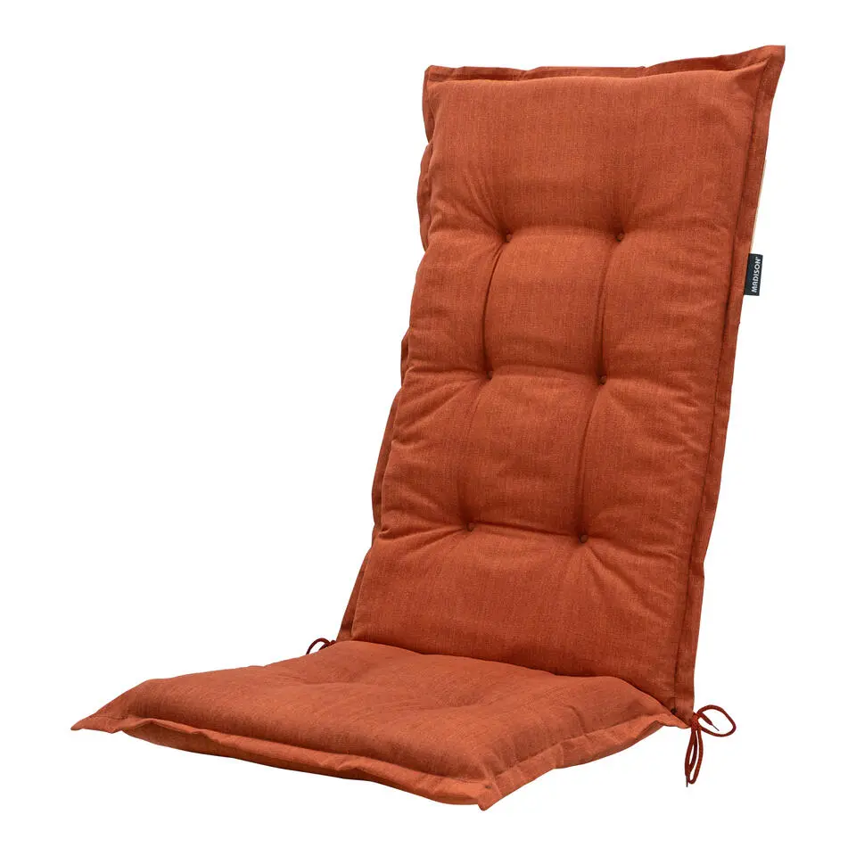 Madison - Tuinstoelkussen Hoge Rug Basic terra - Ca. 123x50 cm - Set van 4