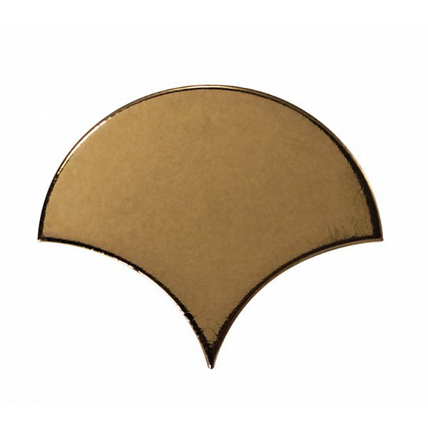 Carrelage mur écaillon de poisson uni or doré brillant 10,6x12 cm SCALE FAN MéTALLIC