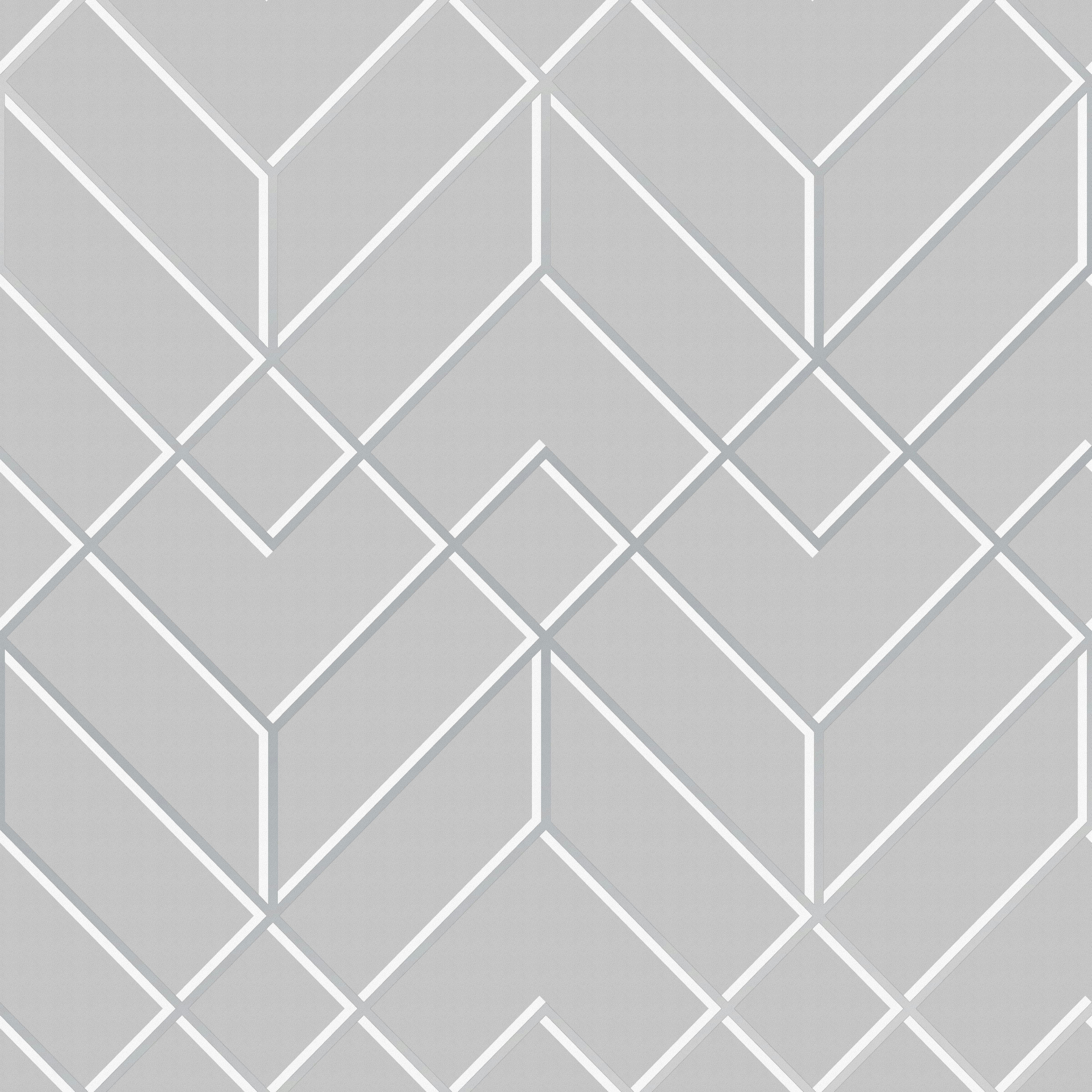 - Papier peint intissé losanges filaires argent 1005x52cm