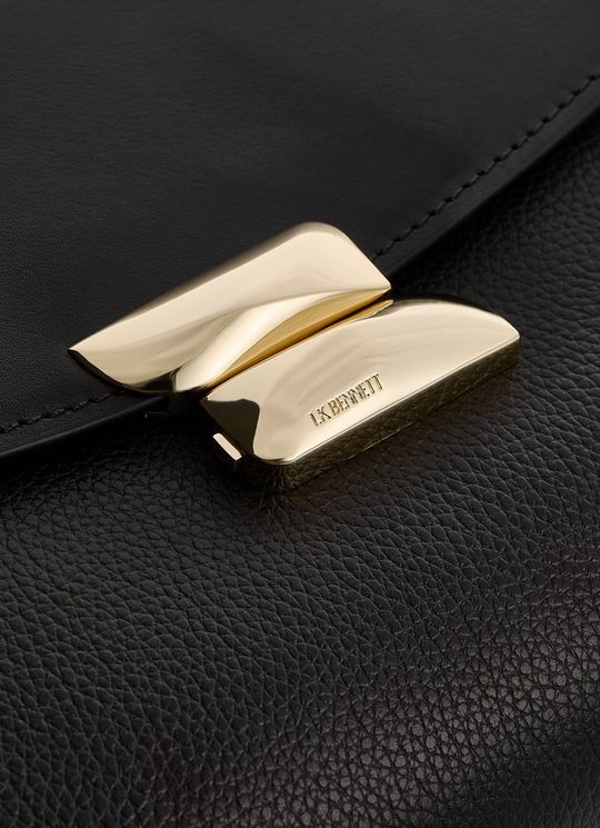 Darcie Black Leather Top Handle Crossbody bag