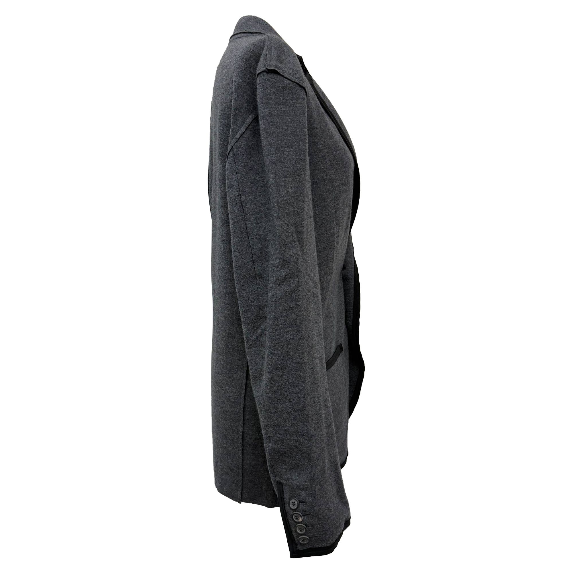 Lanvin Preloved Single-Breasted Notch Collar Blazer in Grey Wool