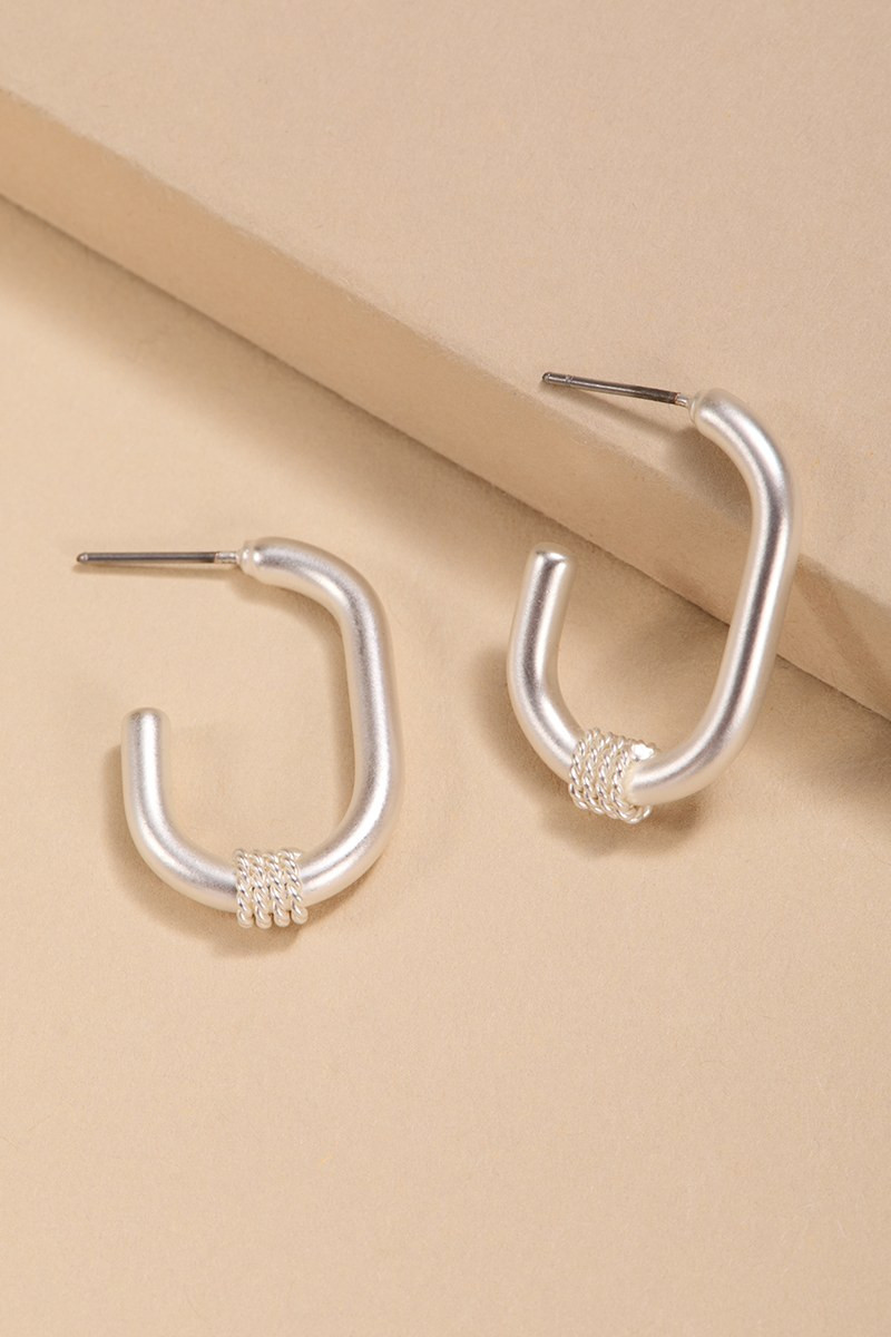 Bridget Satin Oval Hoop Earrings