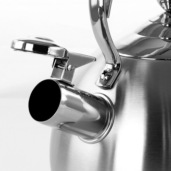 3 Quart Round Stovetop Whistling Kettle in Silver