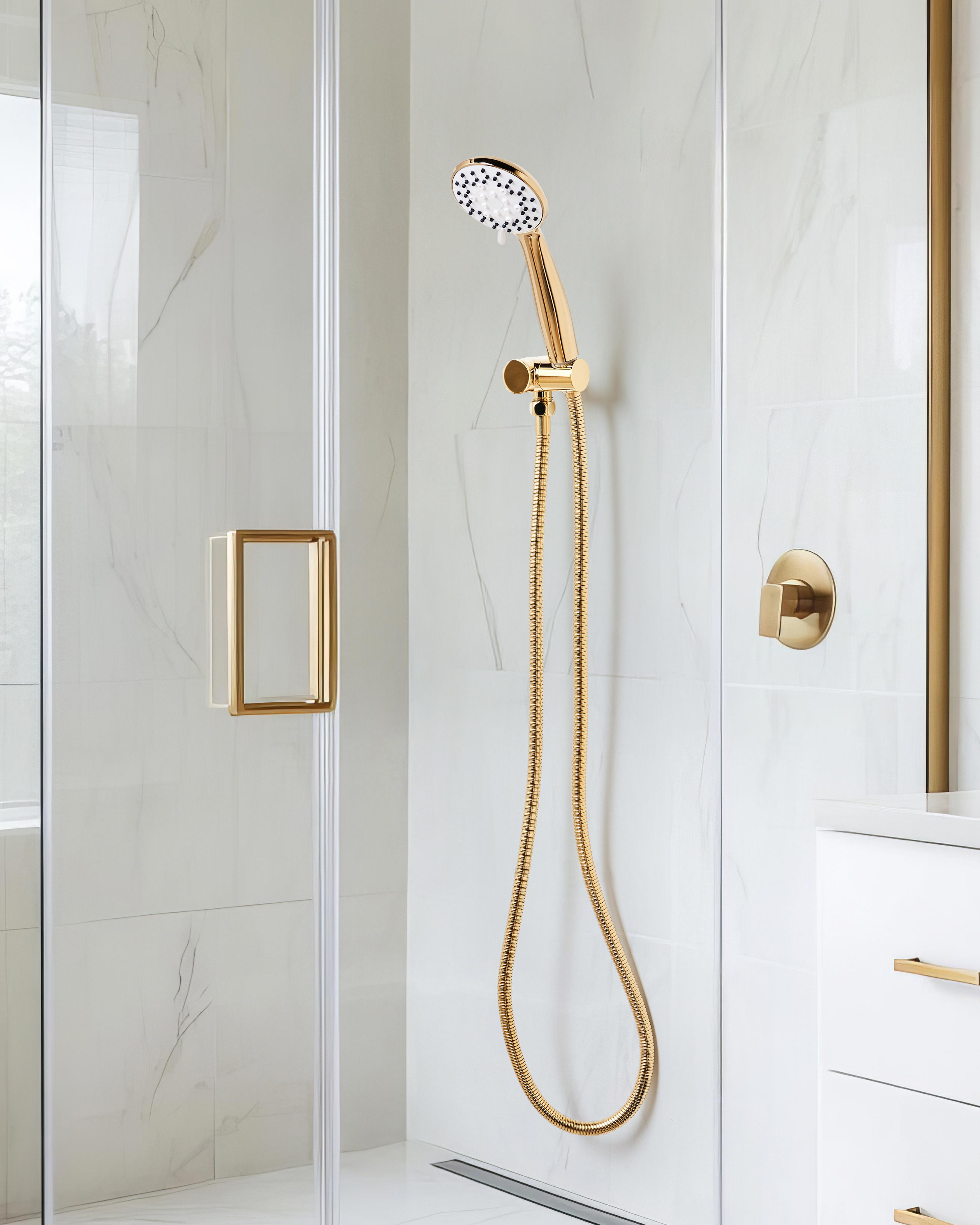 Shower Head and Hose Kit MACAY 3-function Gold