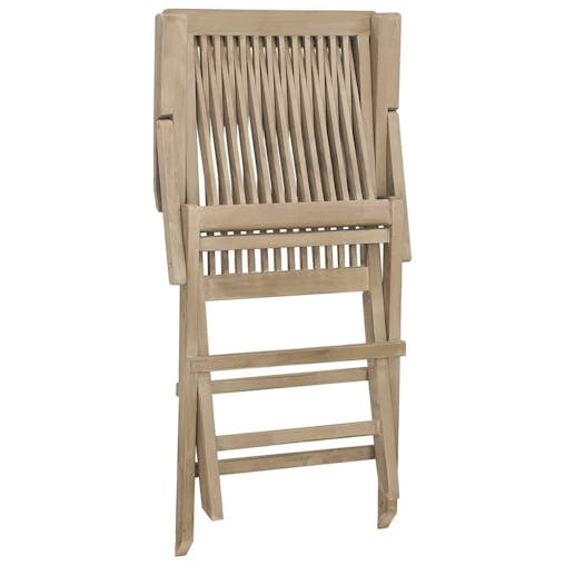 NNEVL Folding Garden Chairs 2 pcs Grey 56x61x89 cm Solid Wood Teak