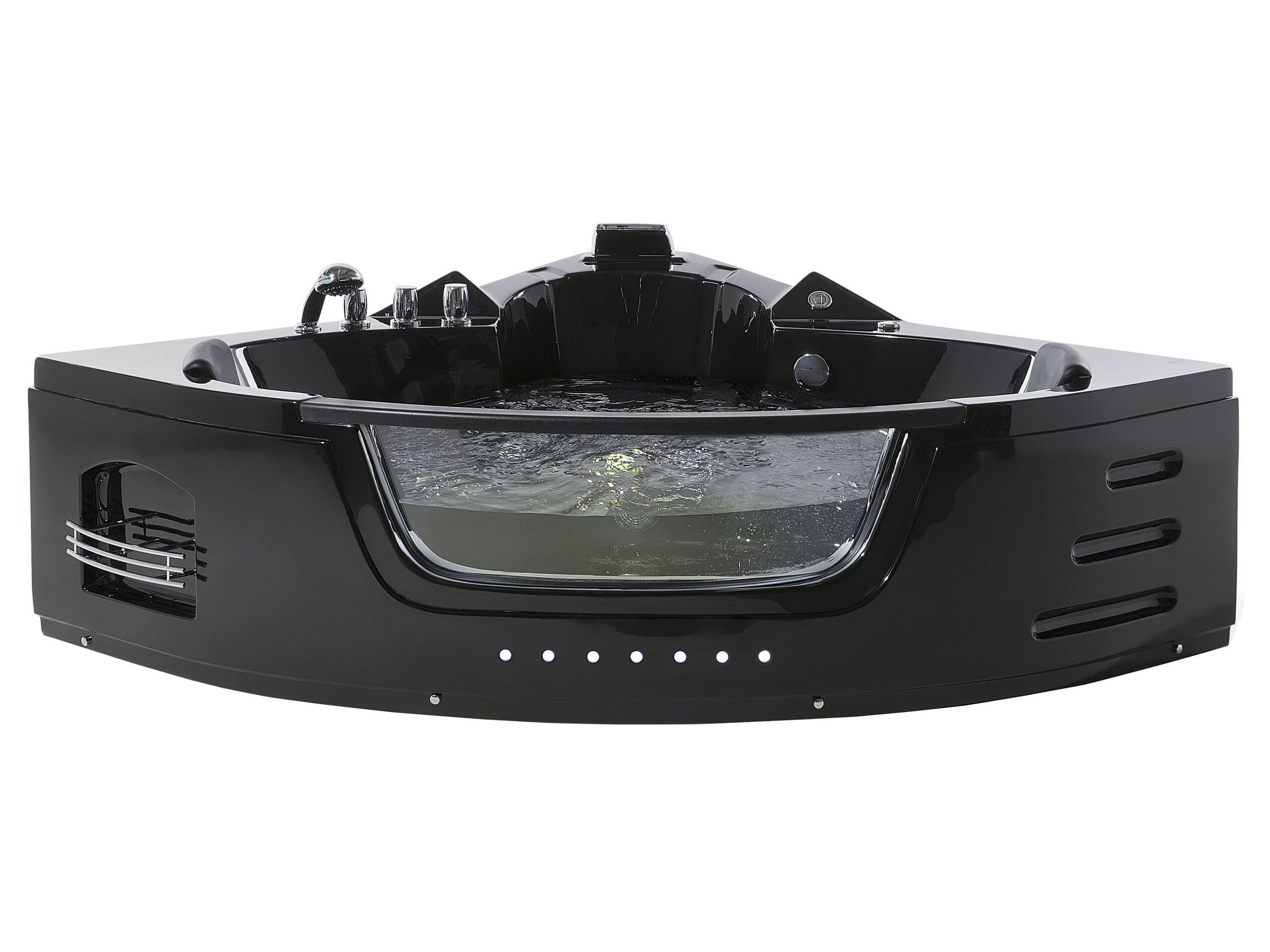 Wanna narożna LED hydromasaż akryl czarna