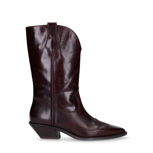 Bordeaux rode leren cowboylaarzen