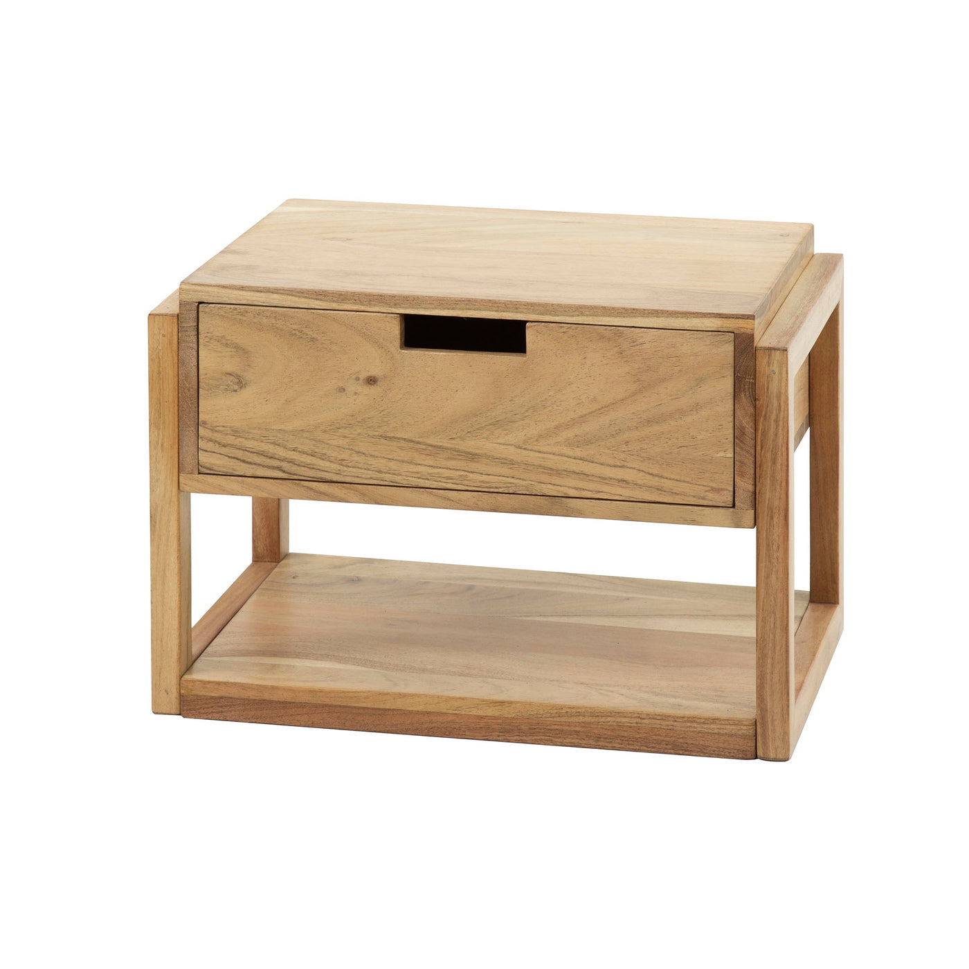 Giga Meubel Nachtkastje Zwevend Frame - Naturel Hout - 39x25x27cm