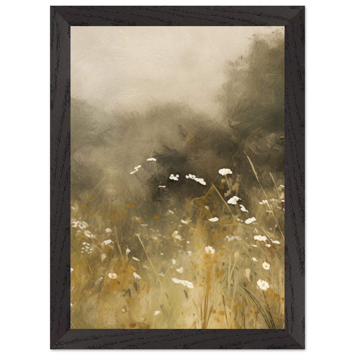 Artfulprints Poster met Lijst Abstract - Floral essence  - A4 21x29.7 cm - Groen