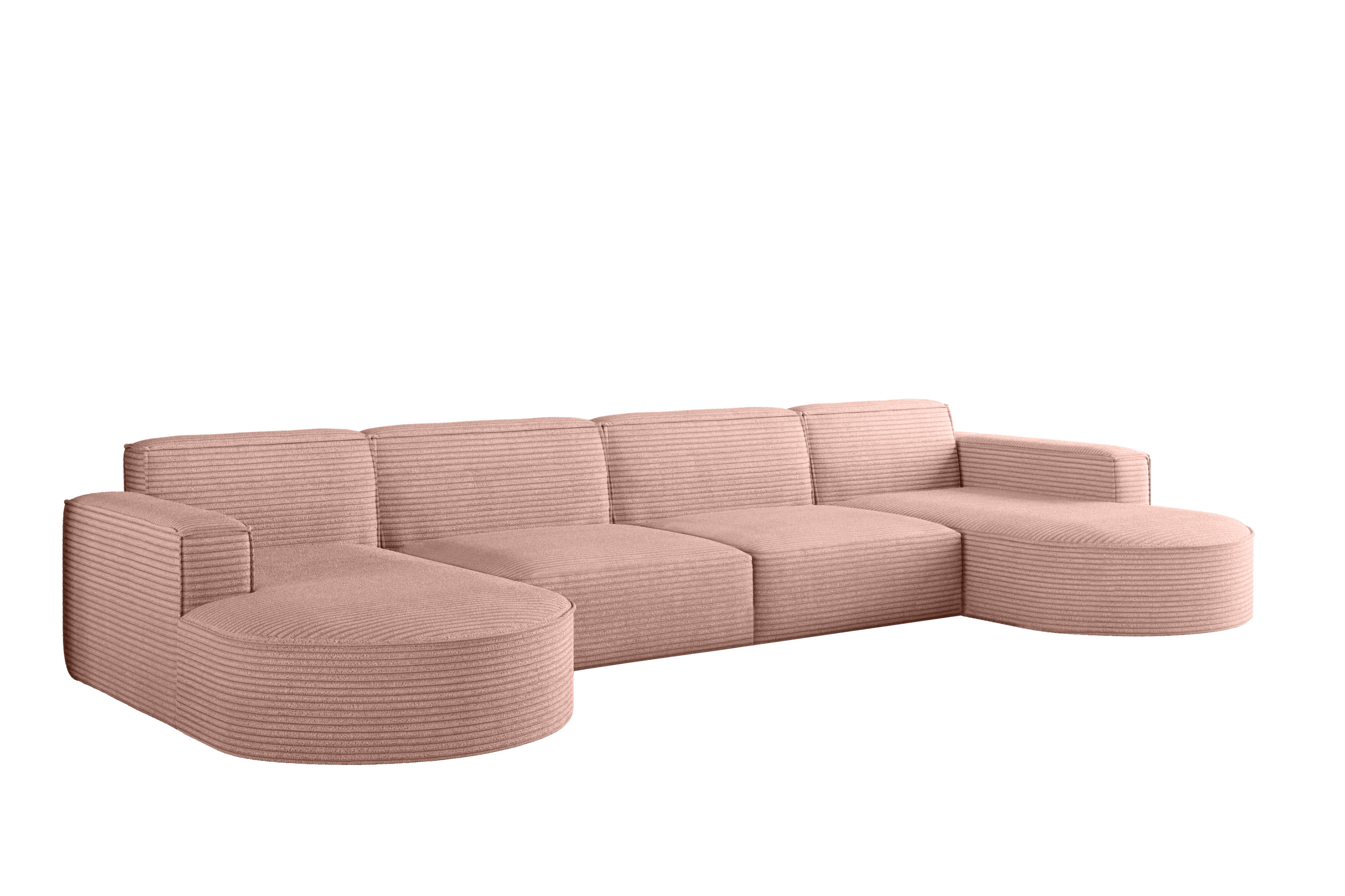 Narożnik designerski MODENA U XL , tkanina Poso Różowy