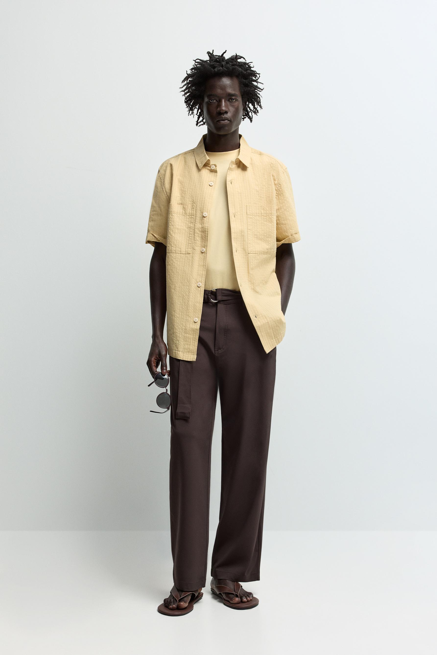 Camisa jacquard bolsillo