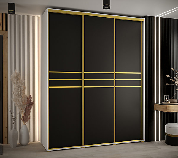 Armoire Davos 10 a portes coulissantes H. 235,2 x L. 200 x P. 60 3 portes