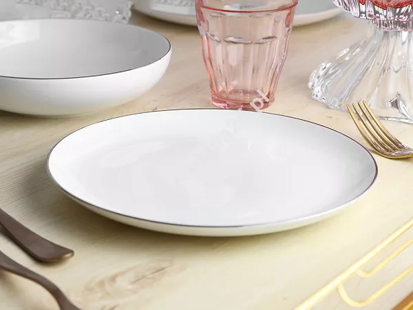 Komplet talerzy na 6 osób (18 el.) Bogucice - Base Platin 1183