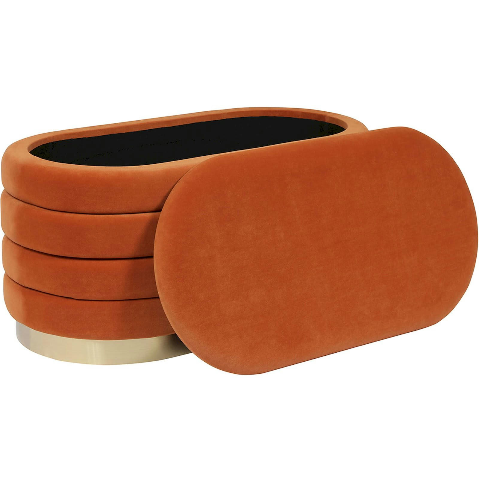 - Banc Velours Orange H. assise 42 cm