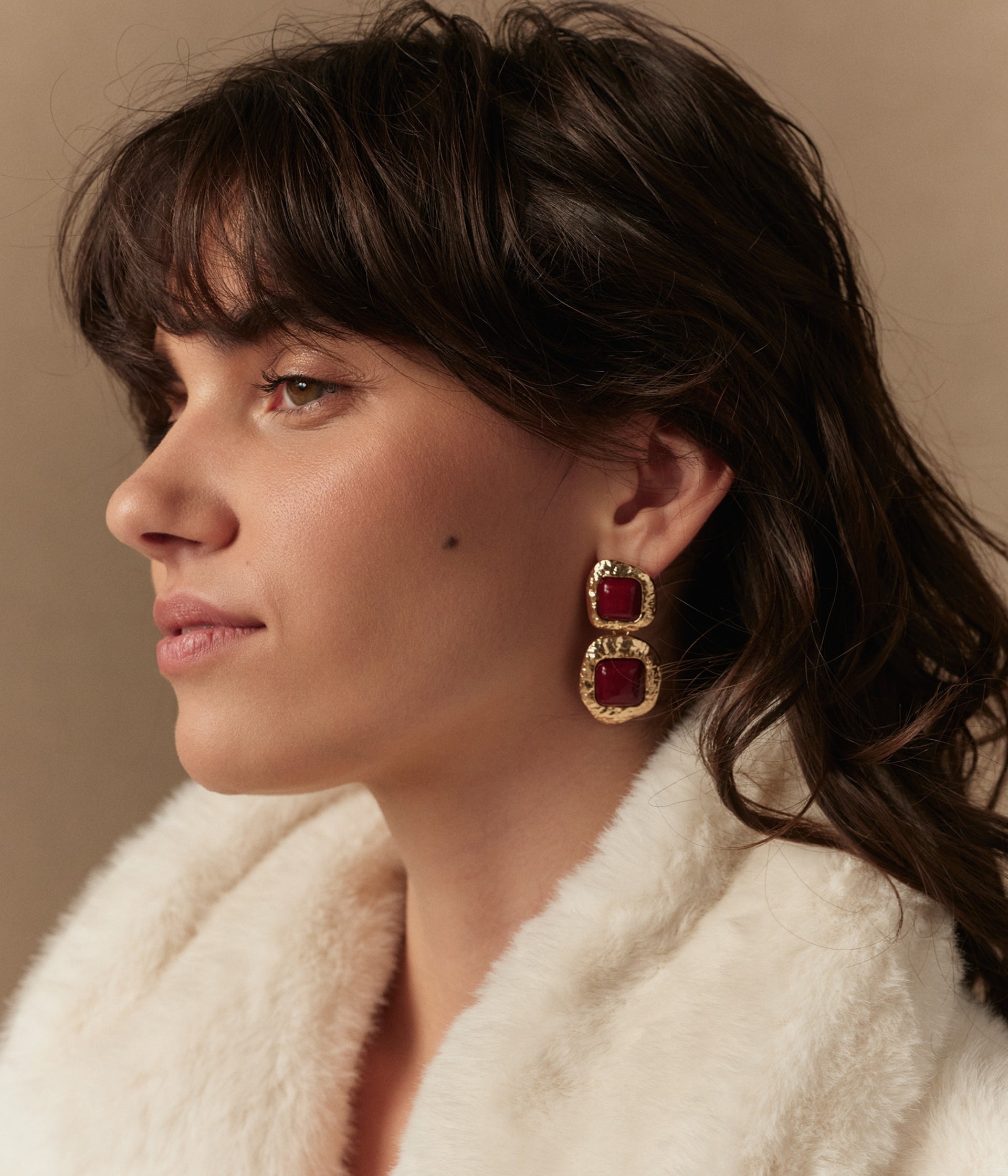 Boucles d'oreilles Noellie rouge