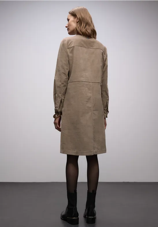 Cordkleid in Unifarbe
