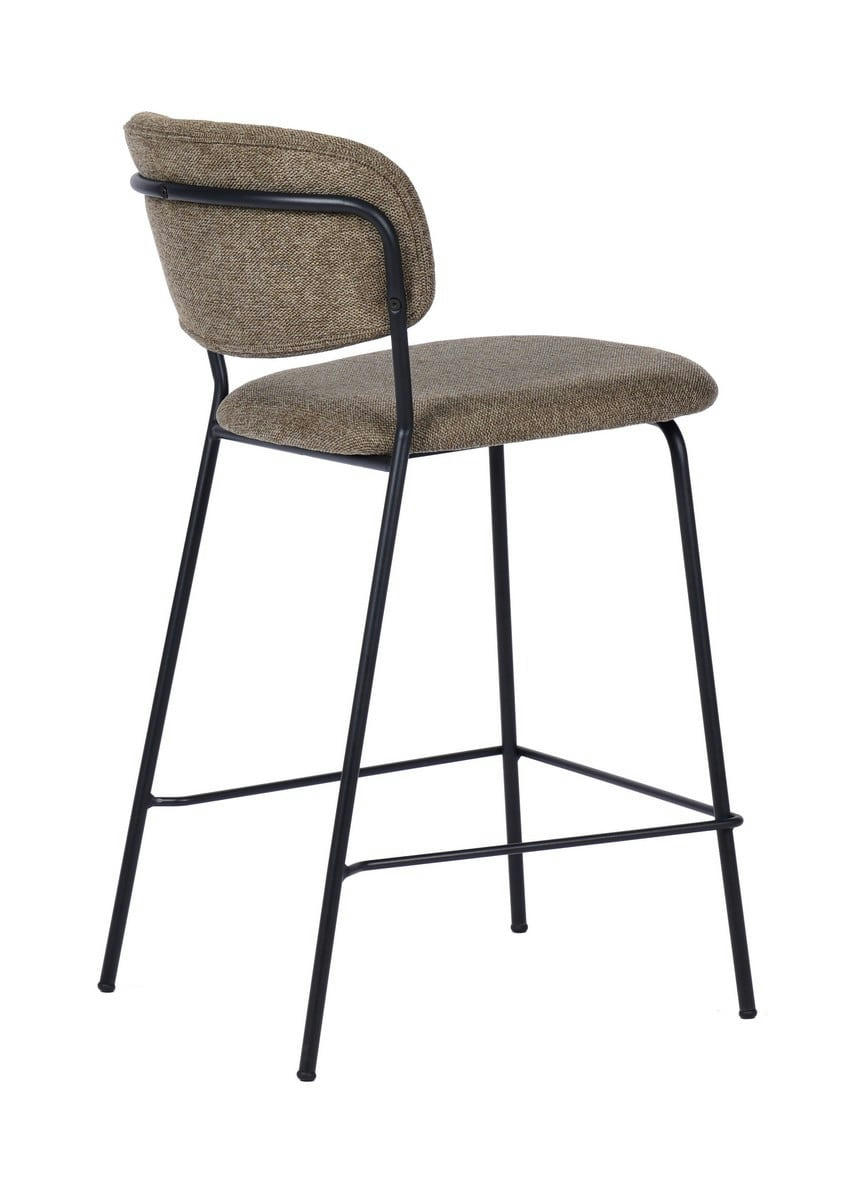 BELLAGIO - Tabouret de comptoir tissu taupe