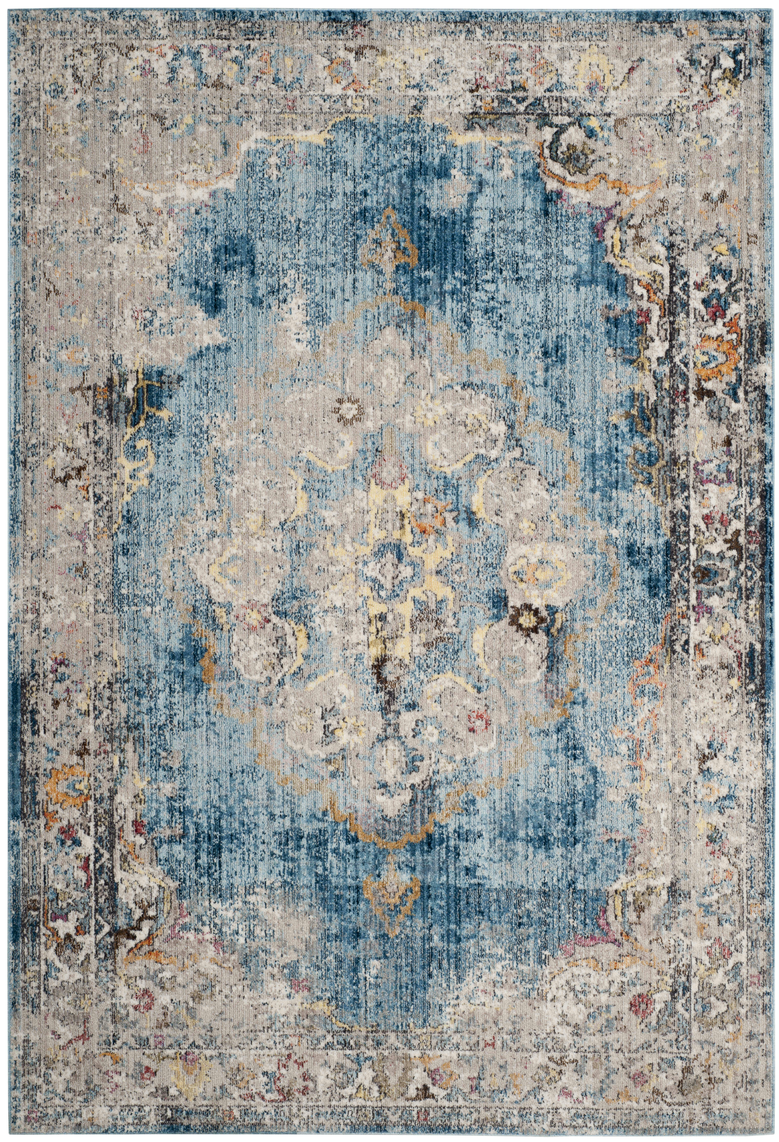 BRISTOL - Tapis de salon interieur en bleu & gris clair, 155 x 229 cm