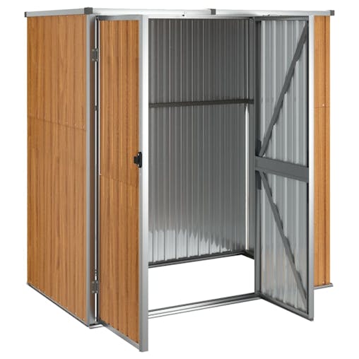 NNEVL Garden Tool Shed Brown 161x89x161 cm Galvanised Steel