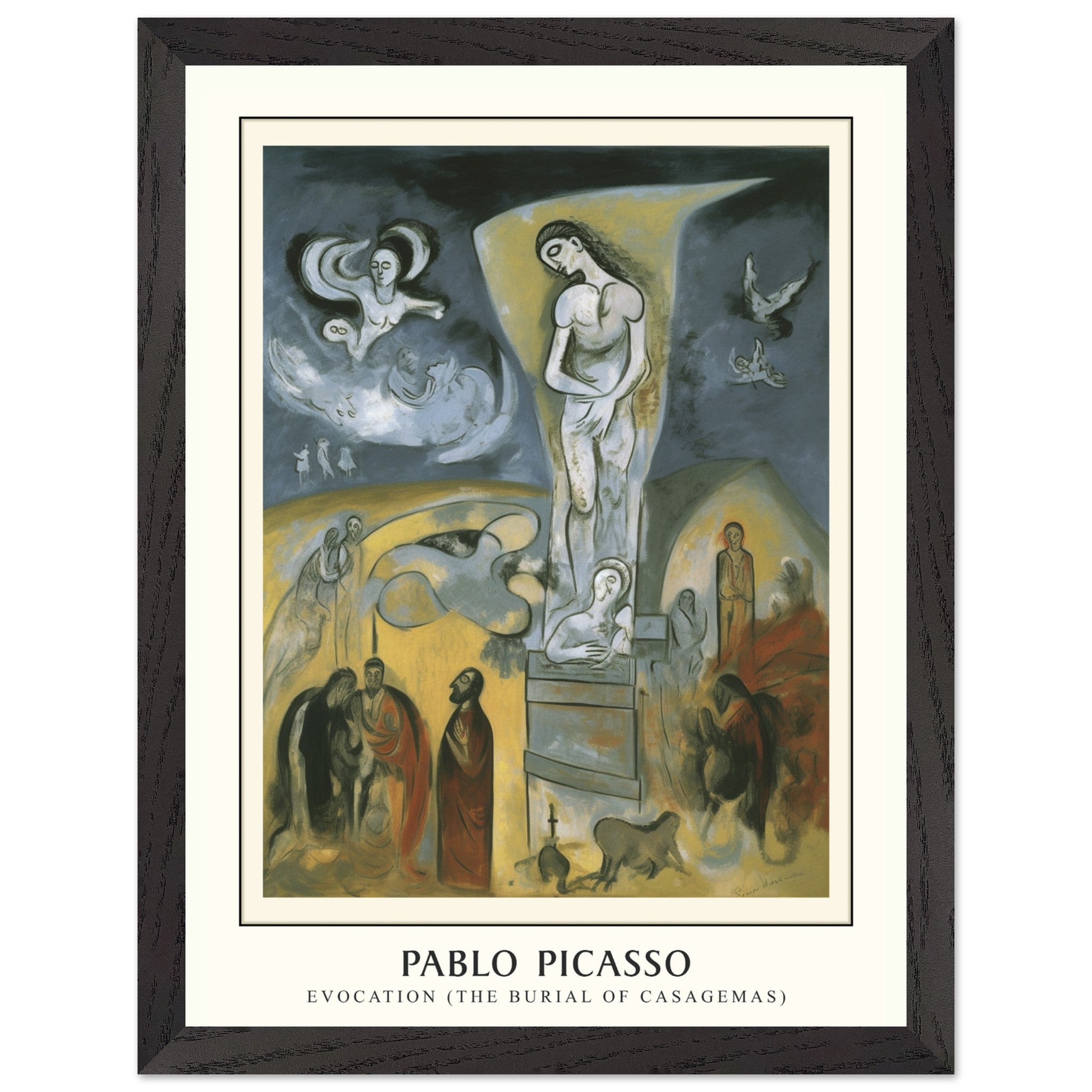 Artfulprints Poster met Lijst Pablo Picasso - Evocation  - 30x40 cm - Meerkleurig
