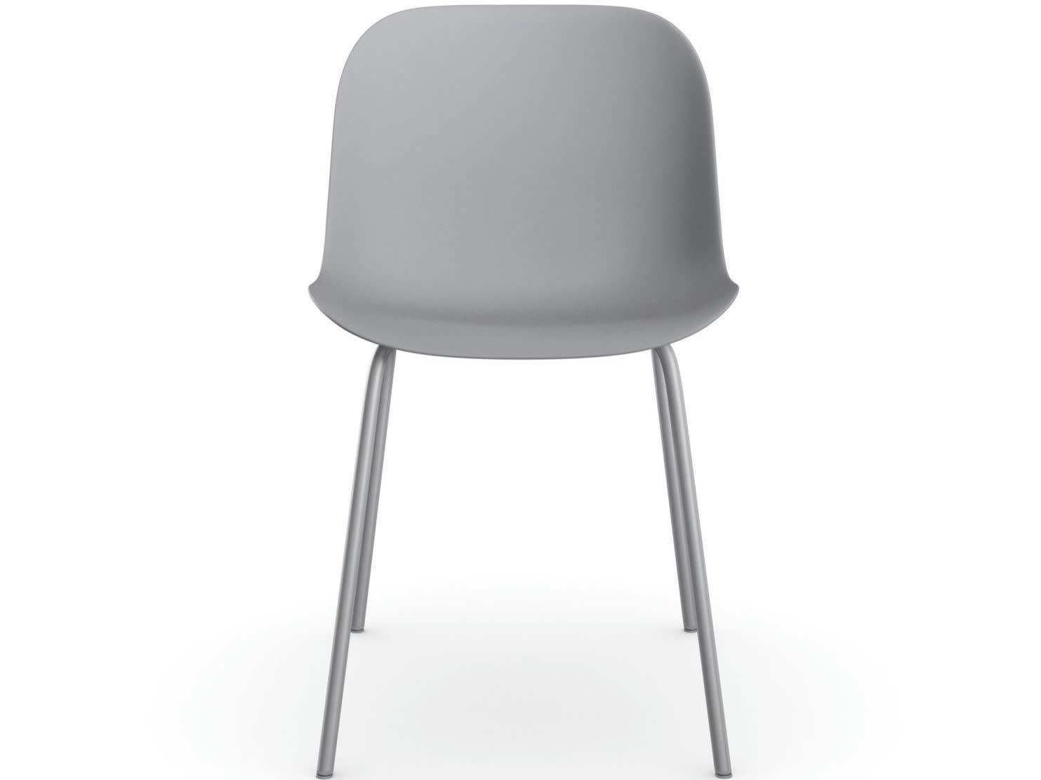 OCEAN - Lot de 2 chaises de salle à manger en plastique avec pieds en métal