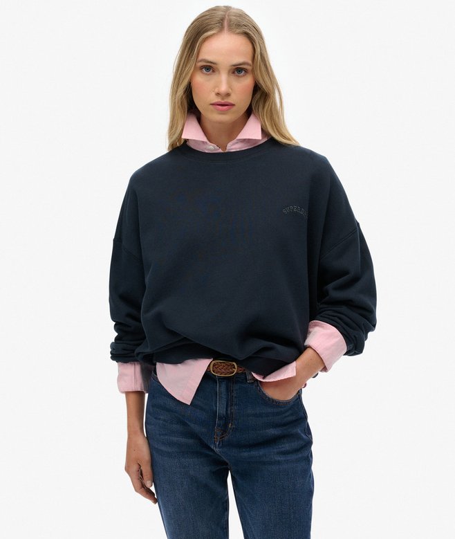 Essential Logo Garment Dyed Crew Sweatshirt