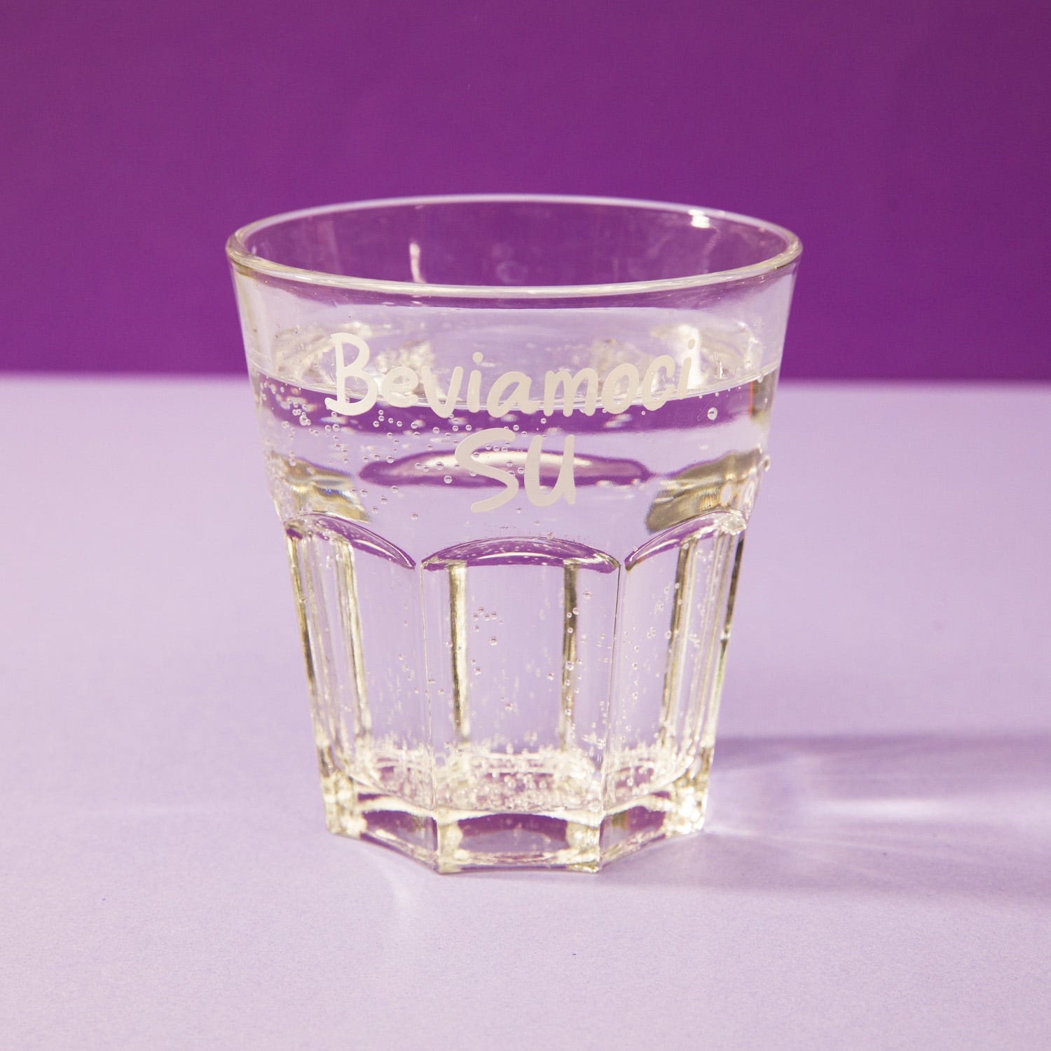 Bicchiere acqua vetro scritta Beviamoci su 290 ml