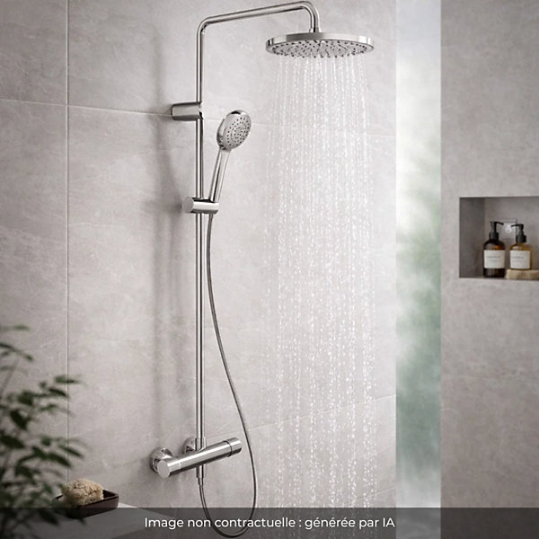 Colonne de douche thermostatique DURAVIT MinusFlow inox brossé